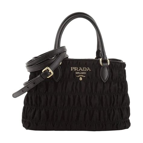 PRADA Tessuto Nylon Gaufre Small Tote Black 